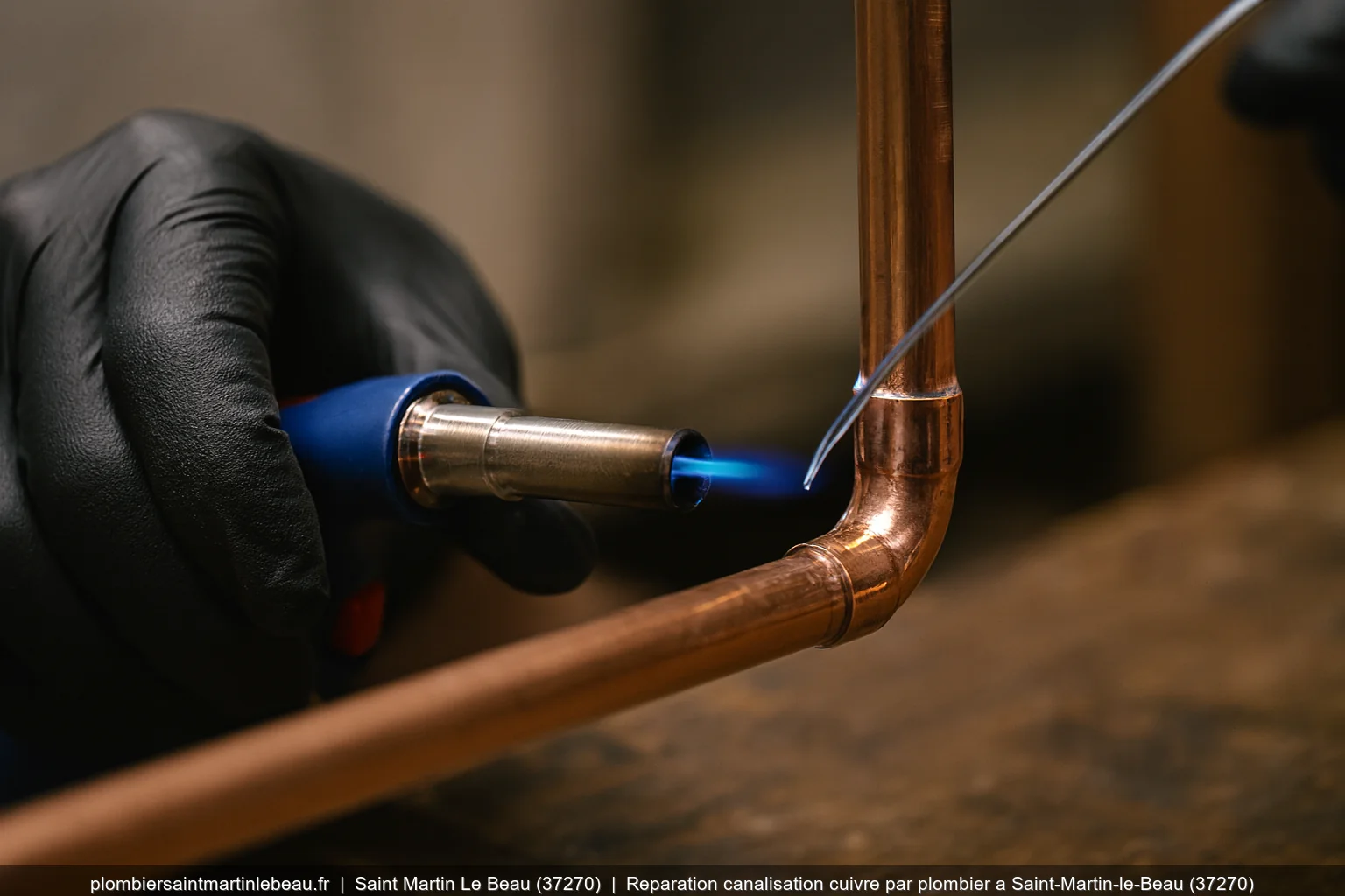 Reparation canalisation cuivre par plombier a Saint-Martin-le-Beau (37270)